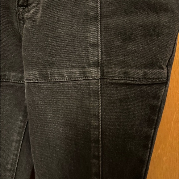 Sz 3 Tinseltown Flared Jeans Black Dark Wash Stretch Frayed Hem 5-Pocket Denim - Picture 3 of 12